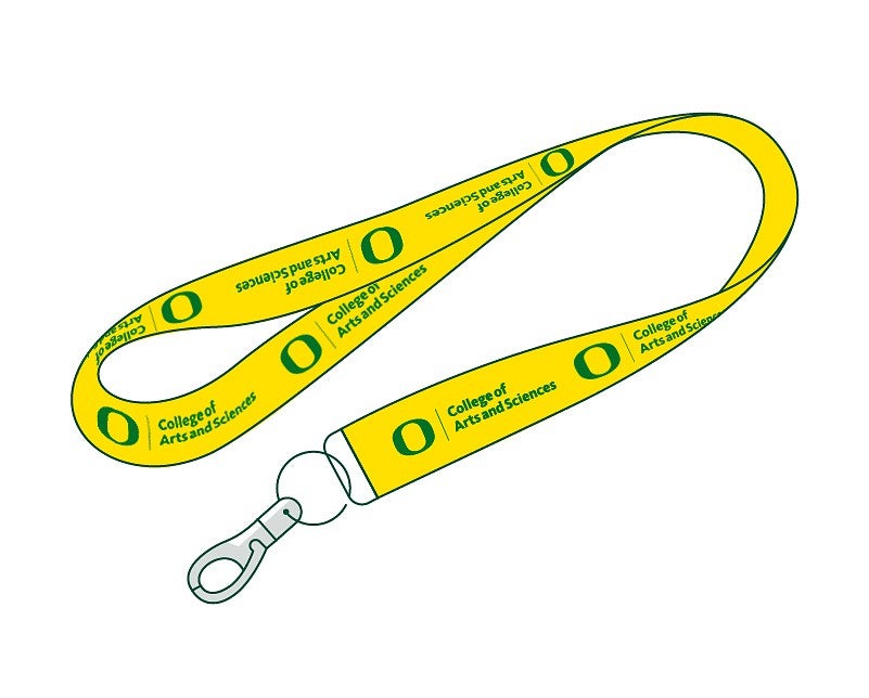 drawing of UO-branded lanyard