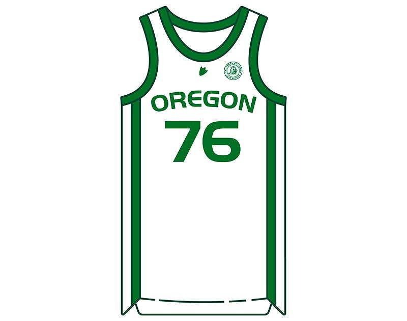 drawing of a UO basketball jersey