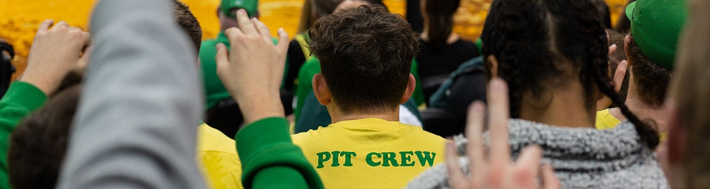 UO students at a basketball game