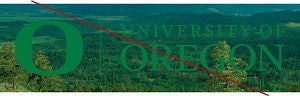 UO Signature example on a background that makes it difficult to read with a red line across it