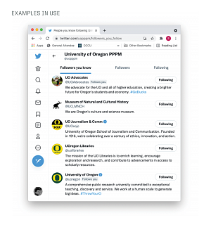 UO Social Media Icons on Twitter example
