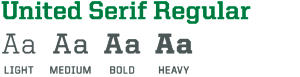United Serif Regular typeface