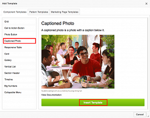 Add captioned photo template