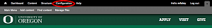 Screenshot highlighting the Configuration button Screenshot highlighting the Configuration button