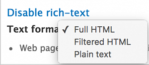 Disable rich-text options Disable rich-text options