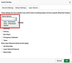 Screenshot of the theme options dropdown Screenshot of the theme options dropdown