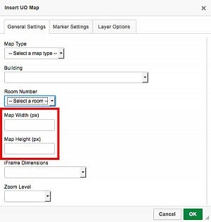 Screenshot showing the width and height boxes Screenshot showing the width and height boxes