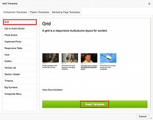 Insert grid template Insert grid template