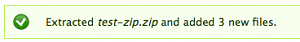 Screen shot of the Uploaded message