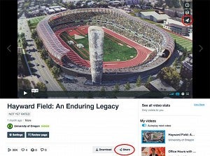 Screenshot of the share button on Vimeo Screenshot of the share button on Vimeo