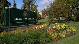 University of Oregon sign University of Oregon sign