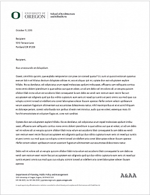 School or College one page letterhead