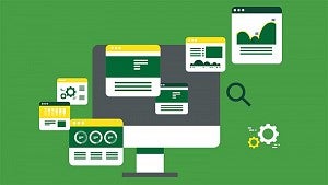 Graphic visualizing different websites content Graphic visualizing different websites content