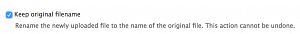 Keep original file name checked box