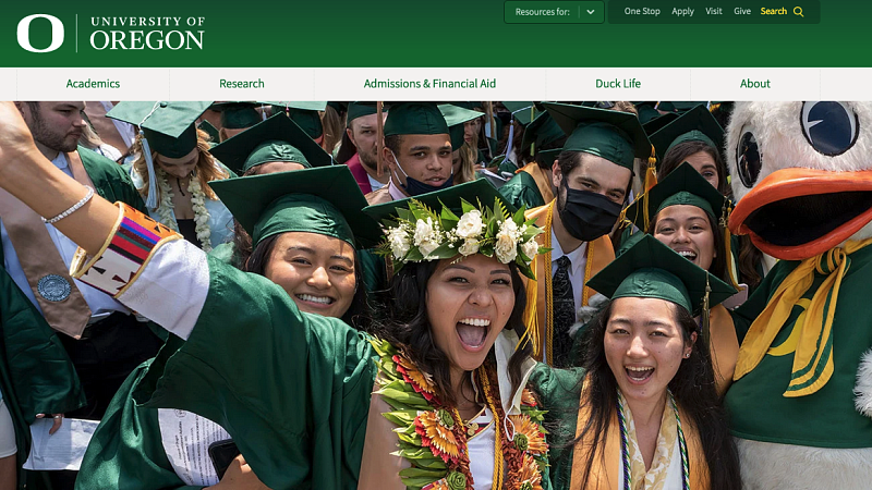 photo of the uo homepage