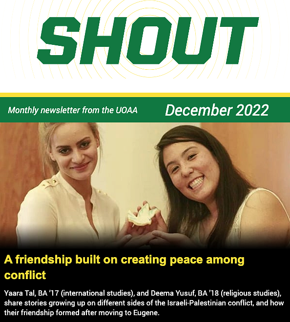 image of shout newsletter from uoaa