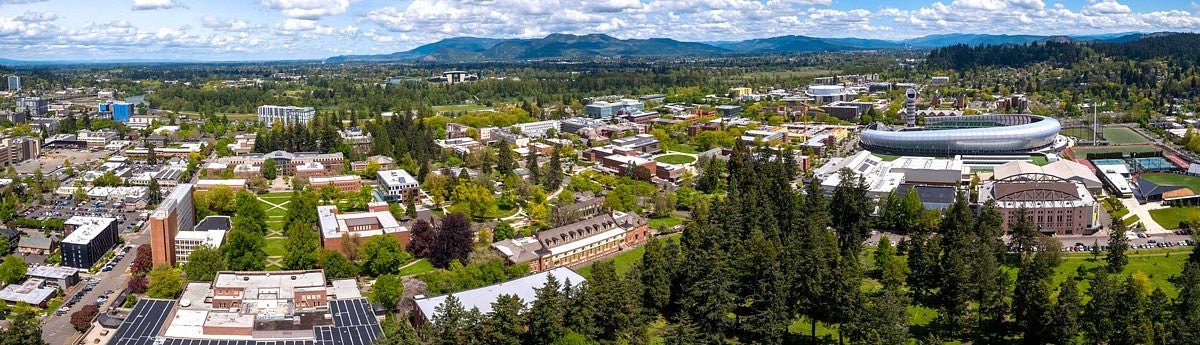 UO Eugene campus aerial photo