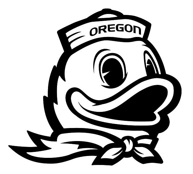 UO mascot mark of the Duck in black