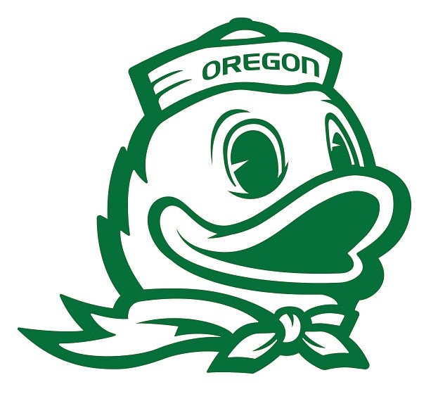 UO mascot mark of the Duck in green