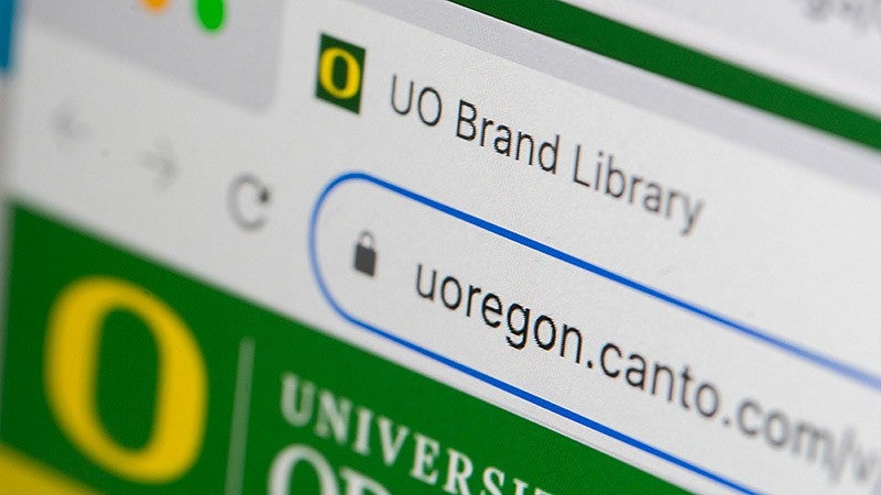 photo of the UO Brand Library website