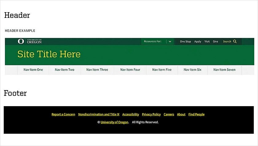 example of UO header and footer