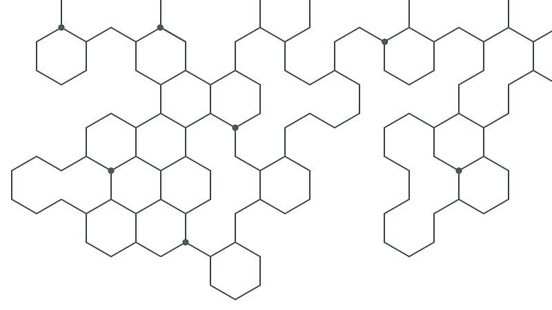 grey hexagonal pattern on a white background