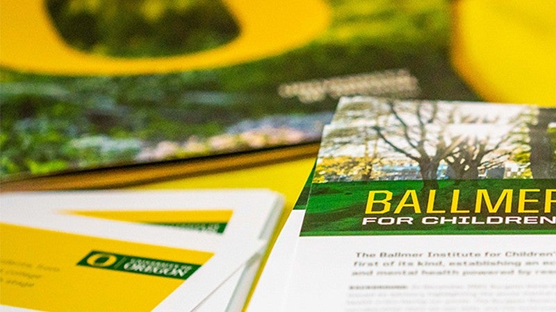 printed flyer for the Ballmer Institute