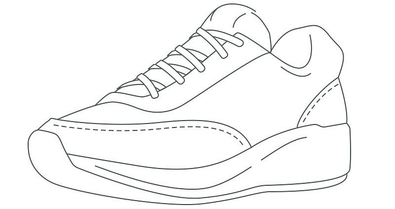 line drawing of a shoe