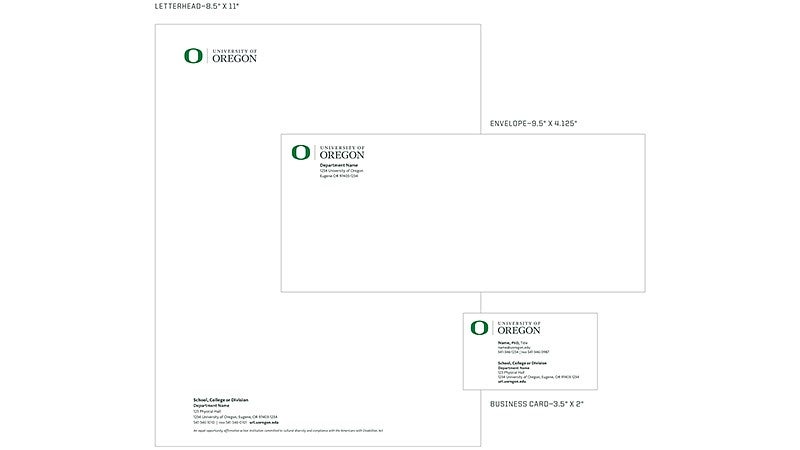 Examples of stationery with UO mark