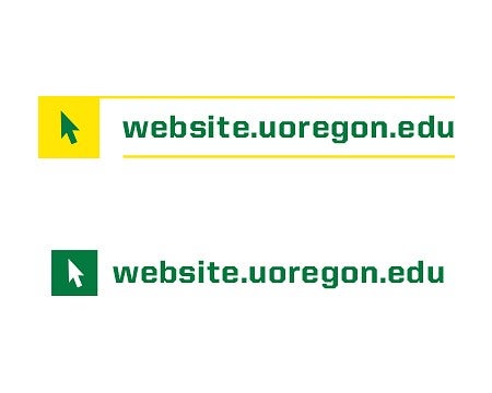 The text website.uoregon.edu on a white background