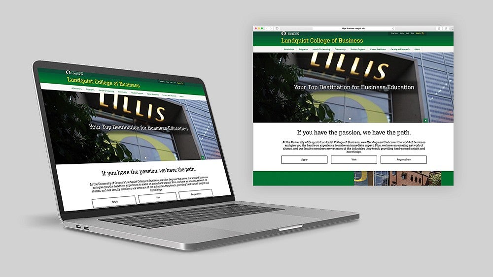 Website design for the Lundquist College of Business