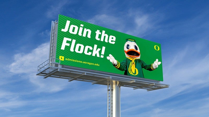 Join the Flock billboard ad that includes photo of the Duck
