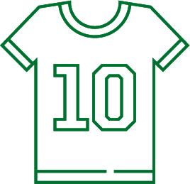 line drawing of a t-shirt with the number 10 on it