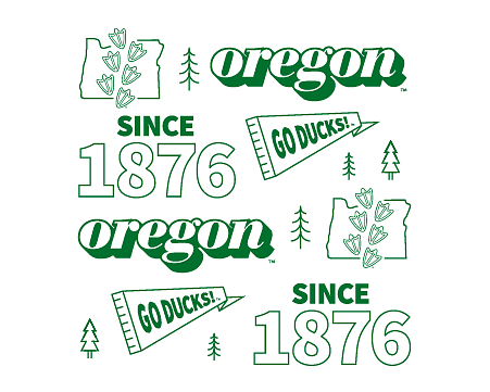 various UO branded graphics
