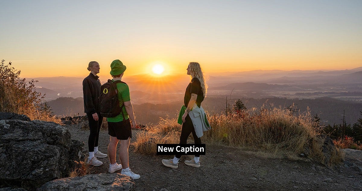 example of horizontal caption with black background