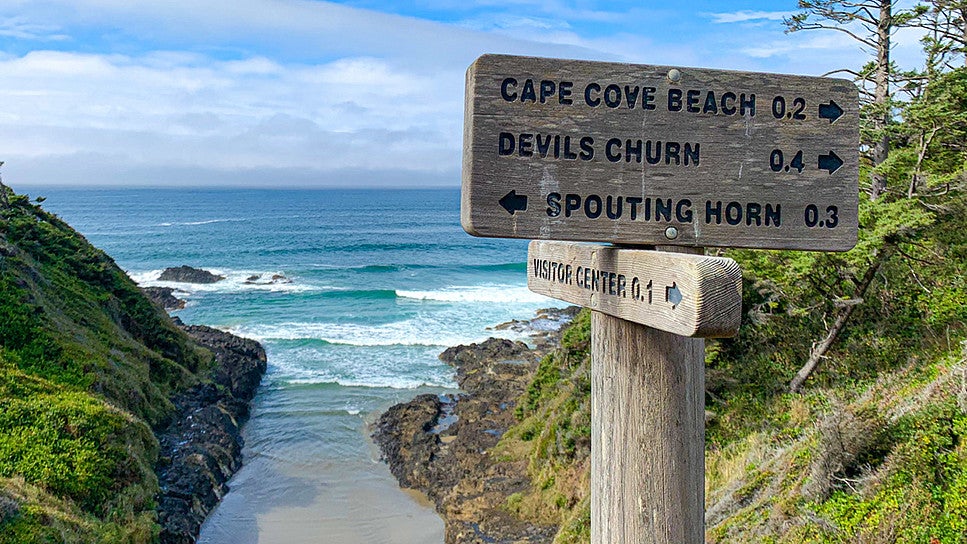 directional signage at cape perpetua