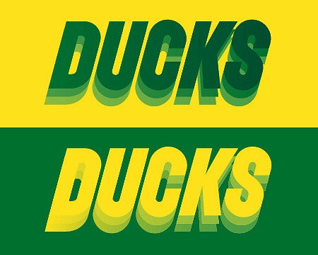 the word ducks shown with a shadow stack treatment
