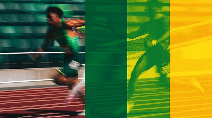 relay runners with various duotone filters applied