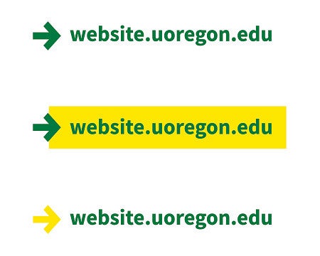 examples of three URL styles with arrows
