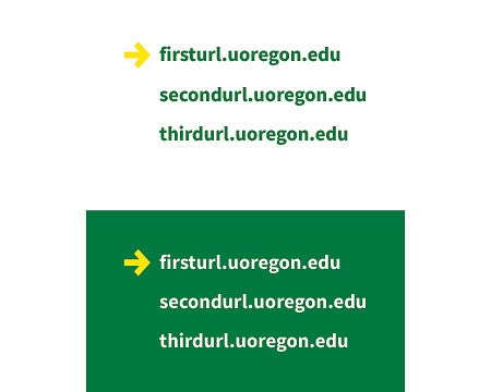 two examples of three urls grouped together