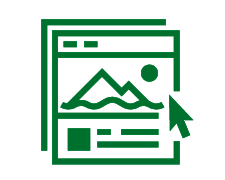 line art of webpage with mountain