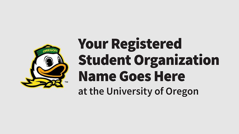 student org logo template including the mascot duck head 
