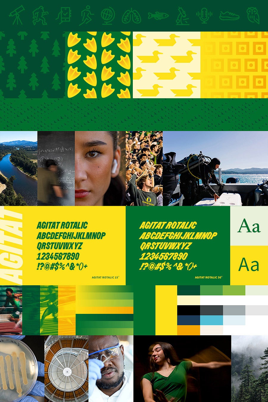Collage of branding assets