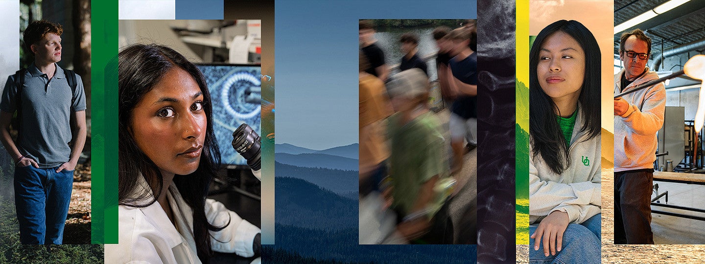 Collage of photo stacked images of various people.