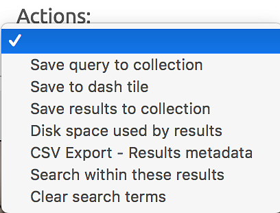 ResourceSpace Action menu