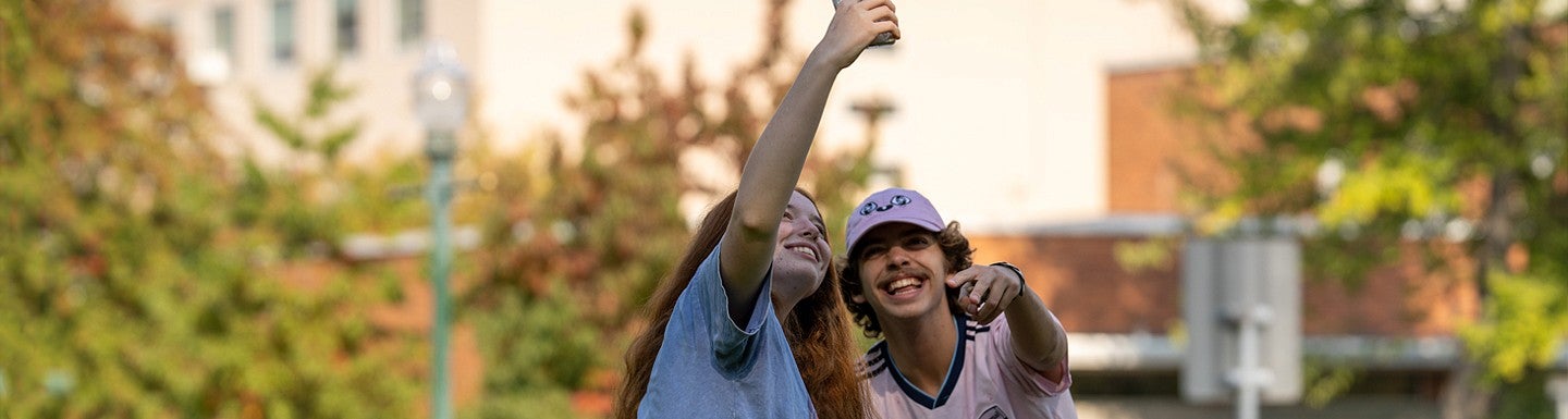 Two students taking a selfie
