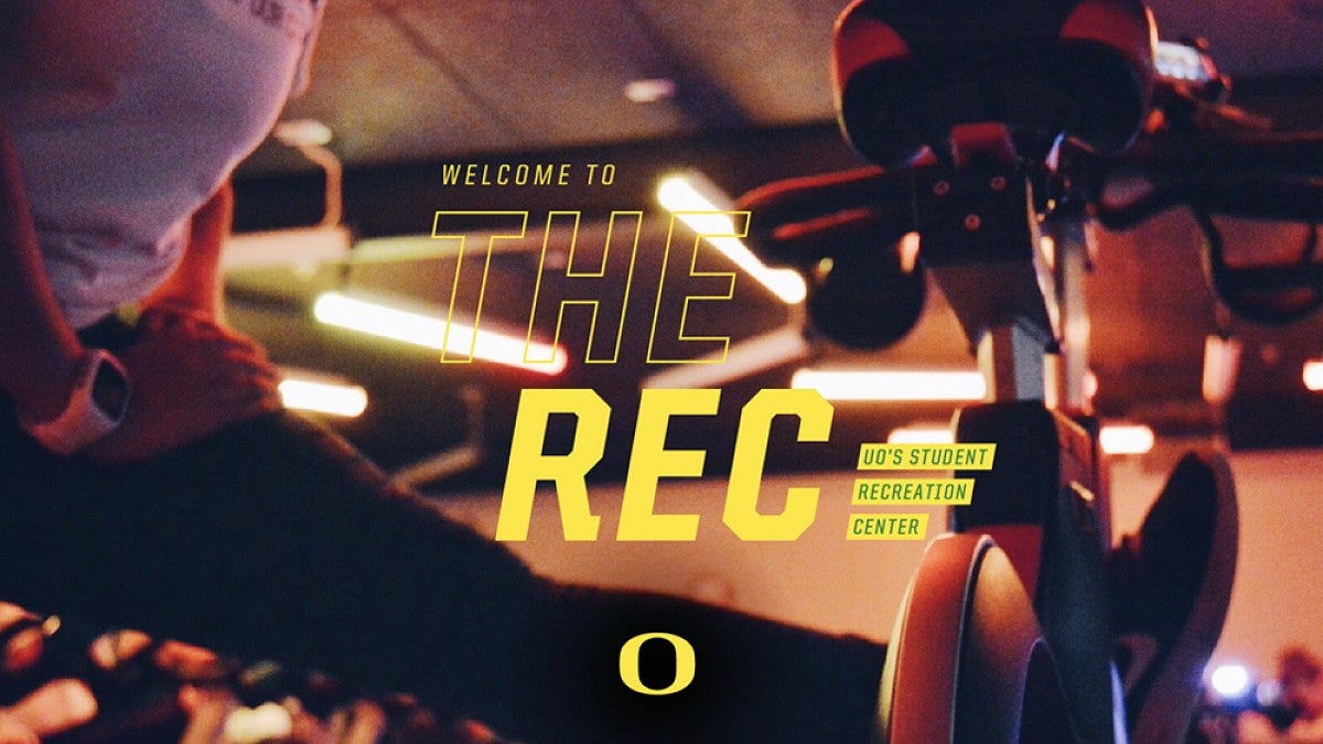 Welcome sign for UO Rec Center