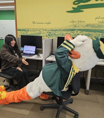 Academy student with The Duck